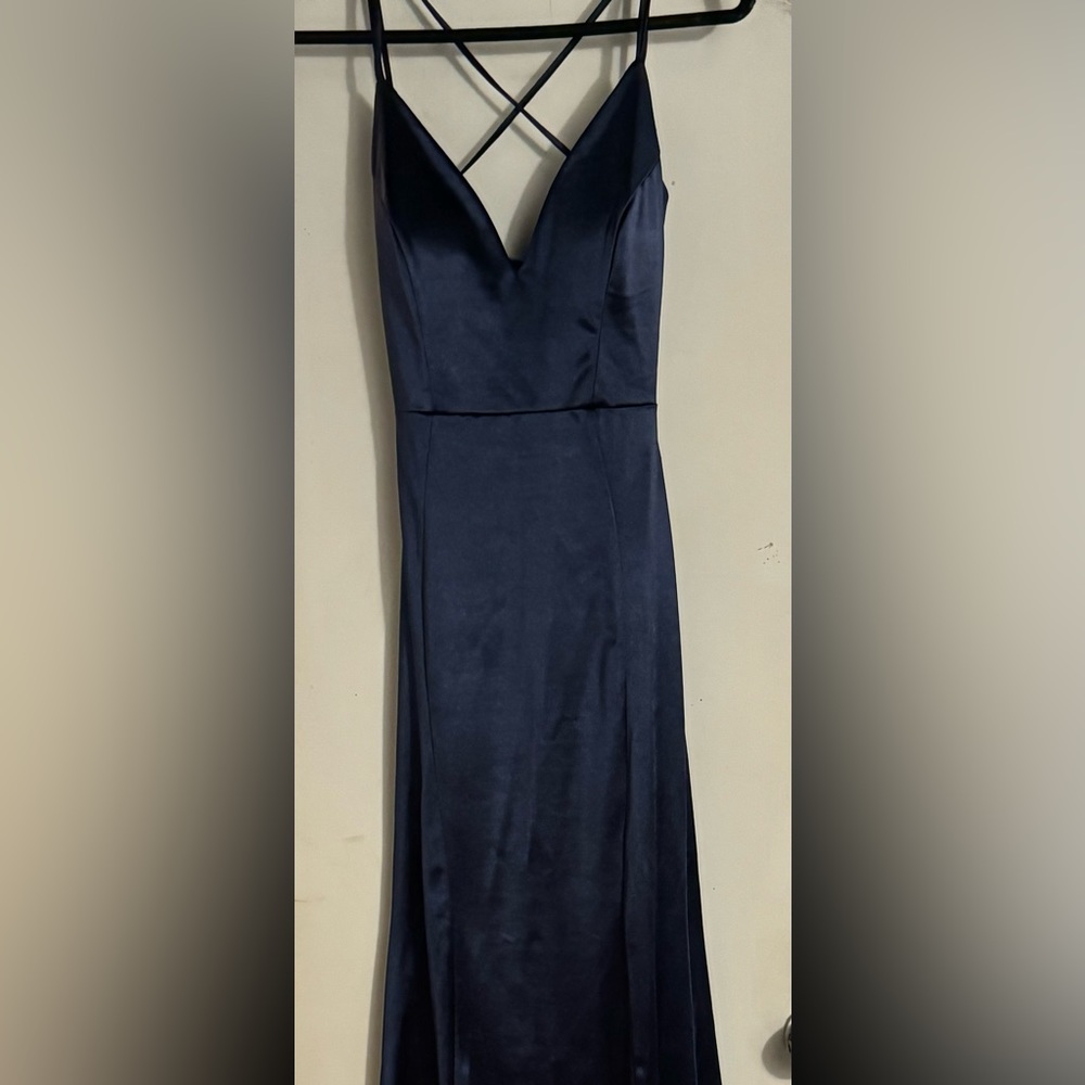 Windsor navy satin gown